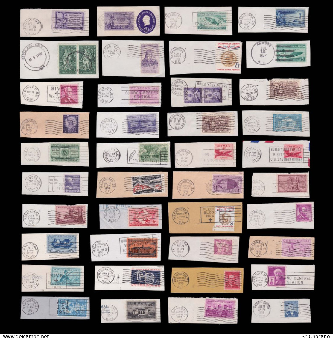 US.STAMPS.1952-1960.SET 40 POSTMARK. - Storia Postale