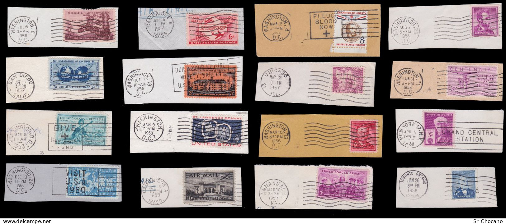 US.STAMPS.1952-1960.SET 40 POSTMARK. - Storia Postale