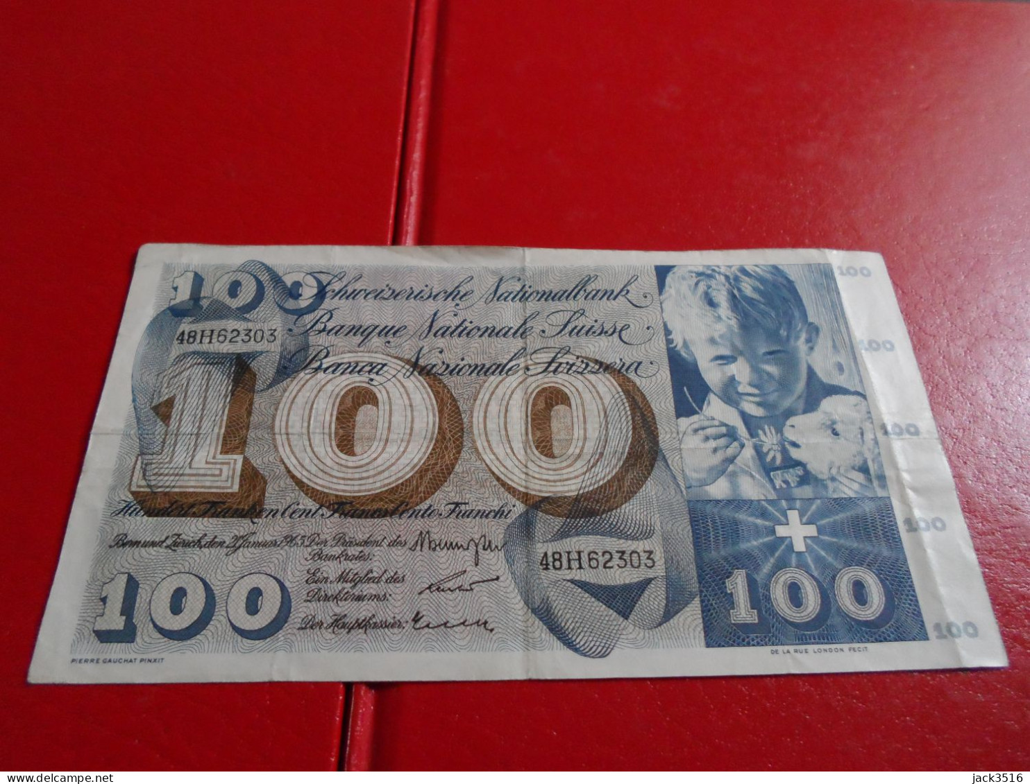 Billet De 100 Francs Suisse 1965 Gauchet - Suisse