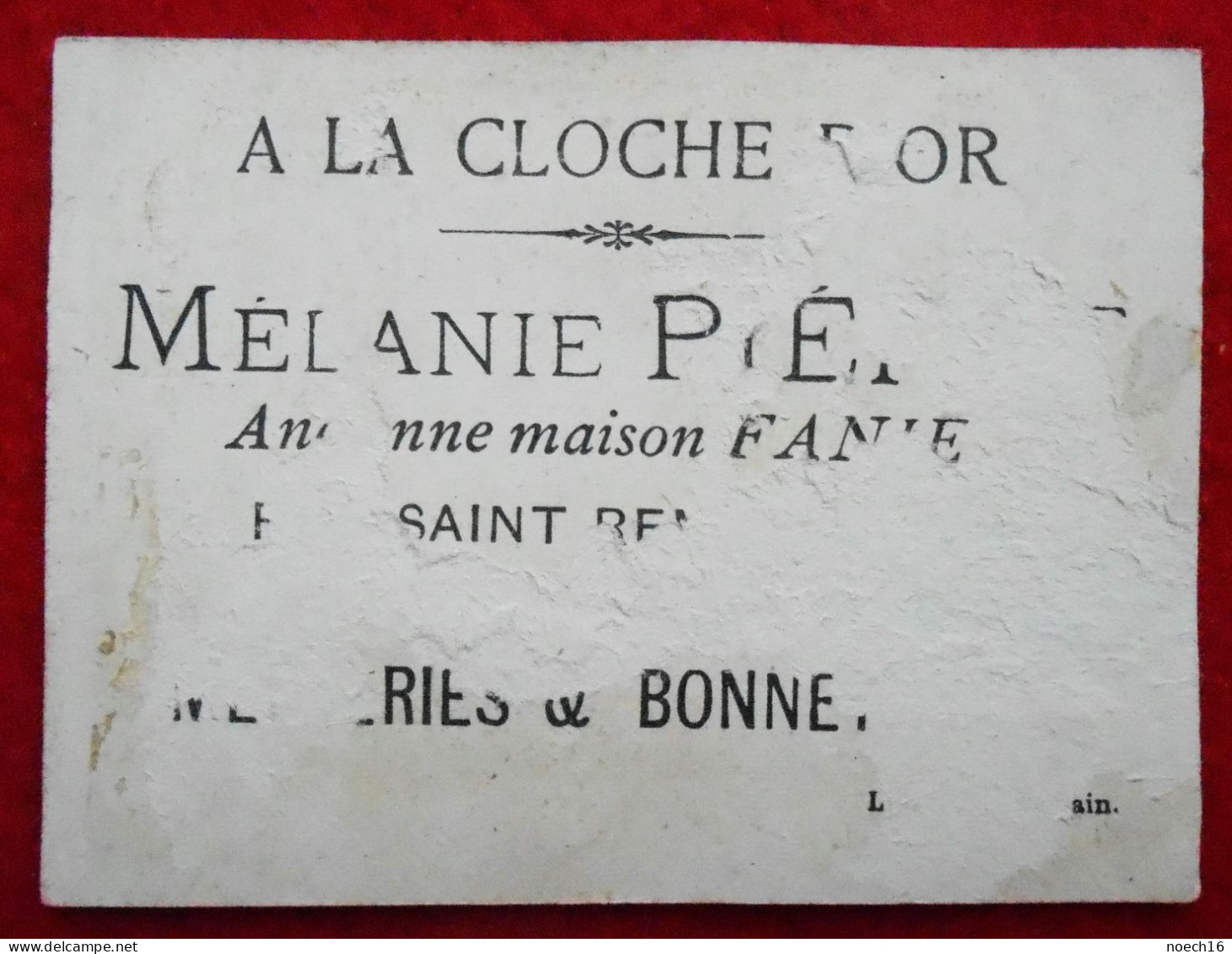 Chromo Publicité.La Belle Et La Bête. A La Cloche D'or, Mercerie Bonneterie, Huy - Other & Unclassified