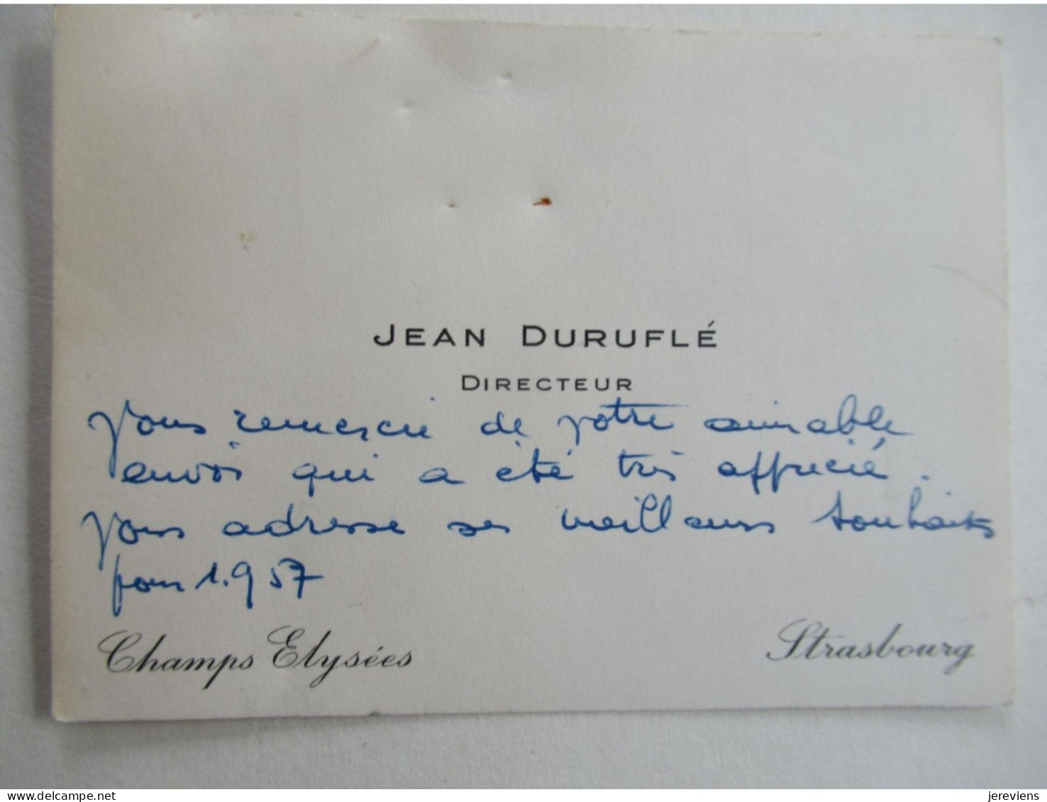 Jean Durufle Directeur Strasbourg - Visiting Cards