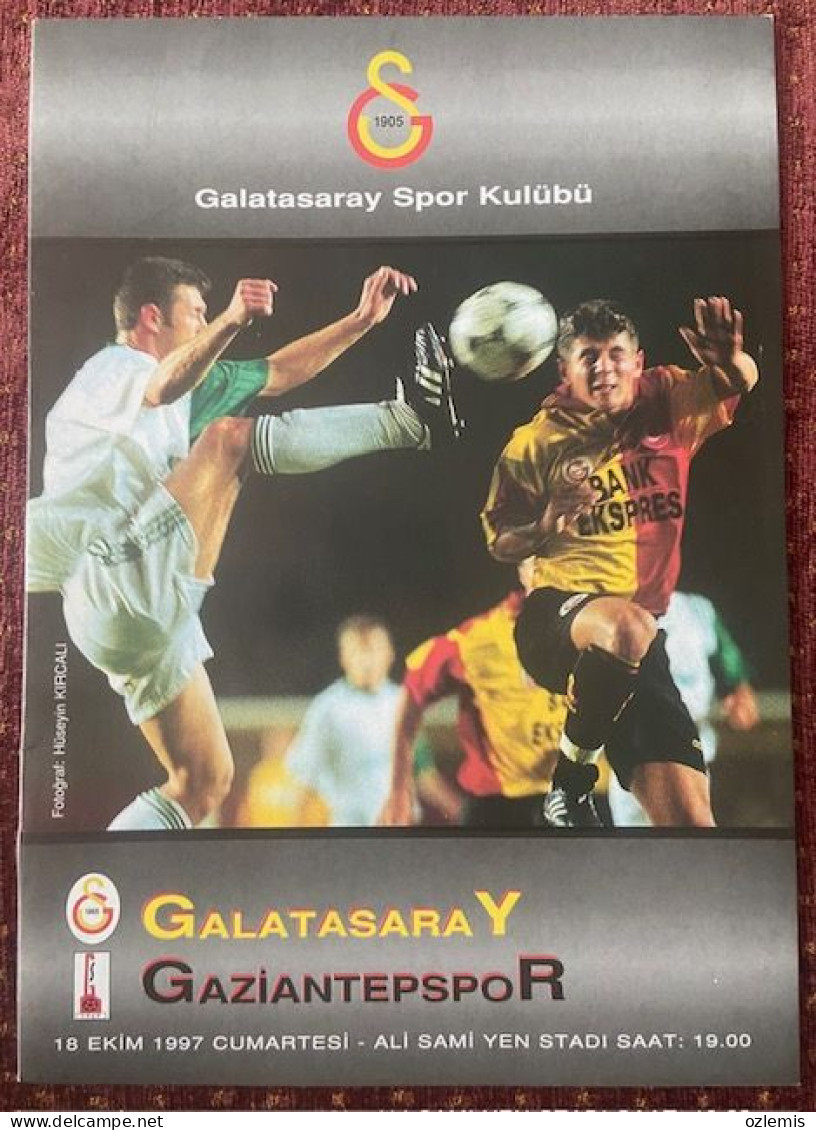 GALATASARAY - GAZIANTEPSPOR ,TURKEY LEAGUE   ,MATCH SCHEDULE 1997 - Libros