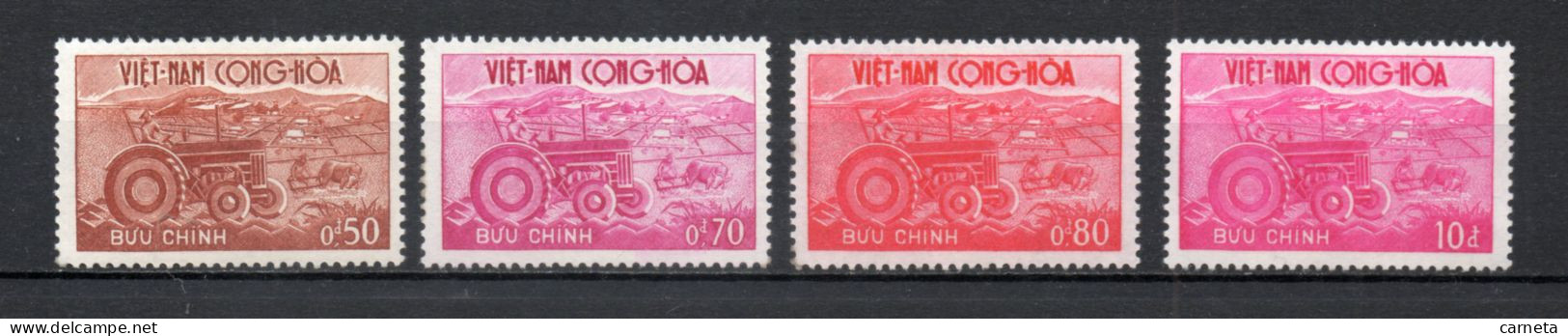 VIETNAM DU SUD   N° 153 à 156    NEUFS SANS CHARNIERE COTE 5.00€    AGRICULTURE TRACTEUR - Vietnam