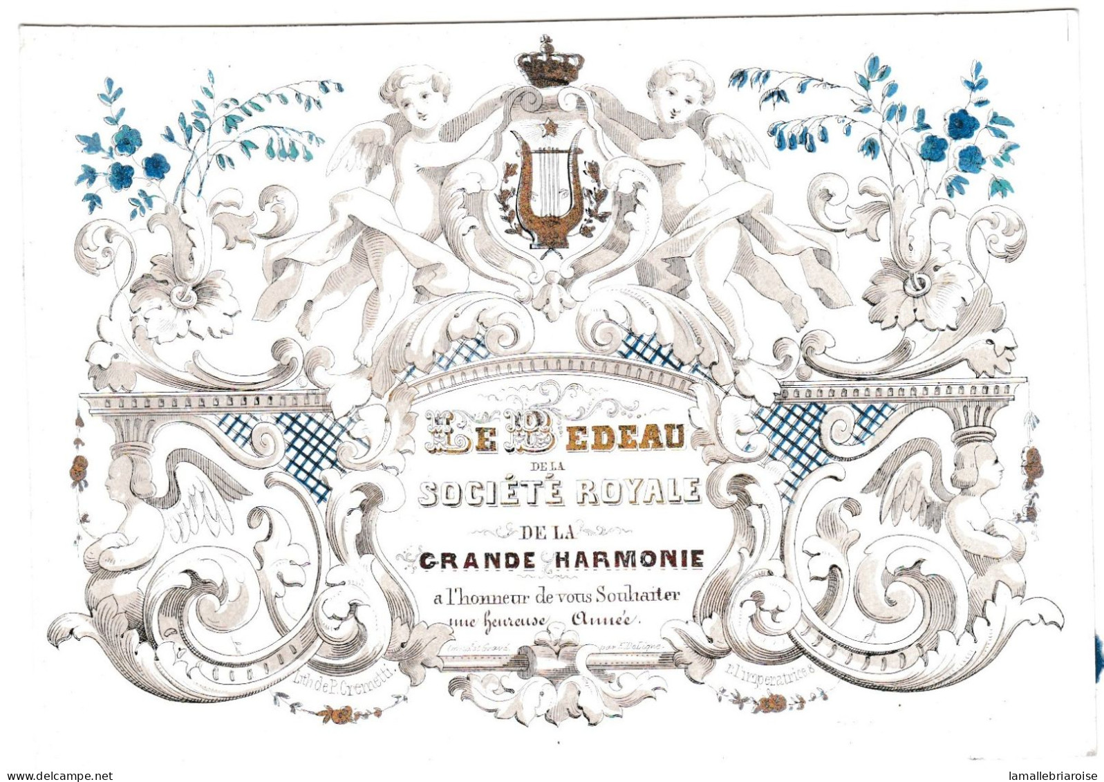 Belgique, "Carte Porcelaine" Porseleinkaart, Societe Royale De La Grande Harmonie, Lith Bruxelles, 133x94mm - Porcelaine