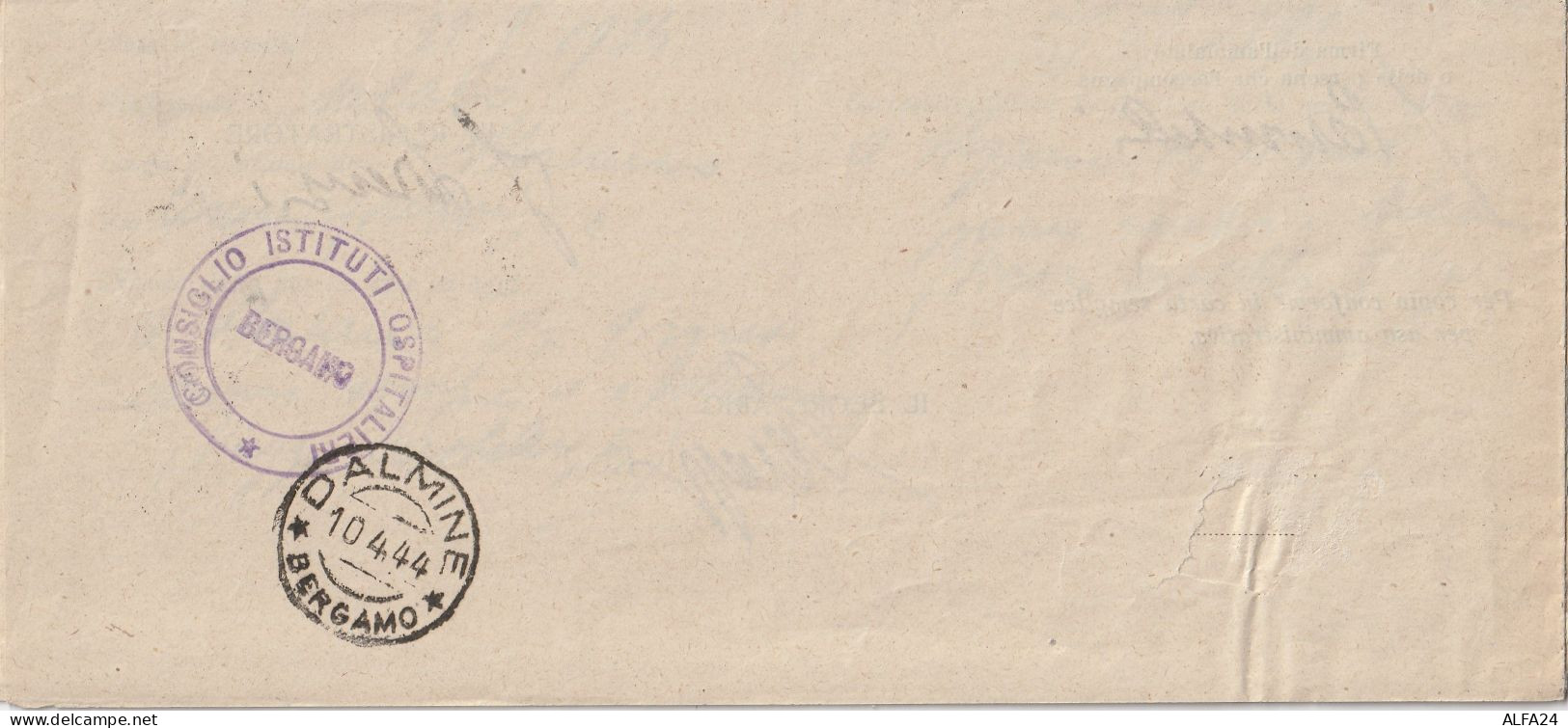 RACCOMANDATA 1944 RSI 2X10+2X50 TIMBRO BERGAMO DALMINE (YK895 - Poststempel