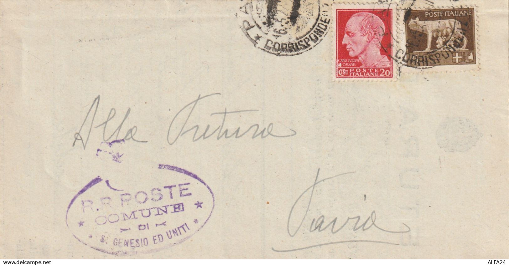 LETTERA 1944 RSI 1C,20+5 TIMBRO PAVIA (YK861 - Storia Postale