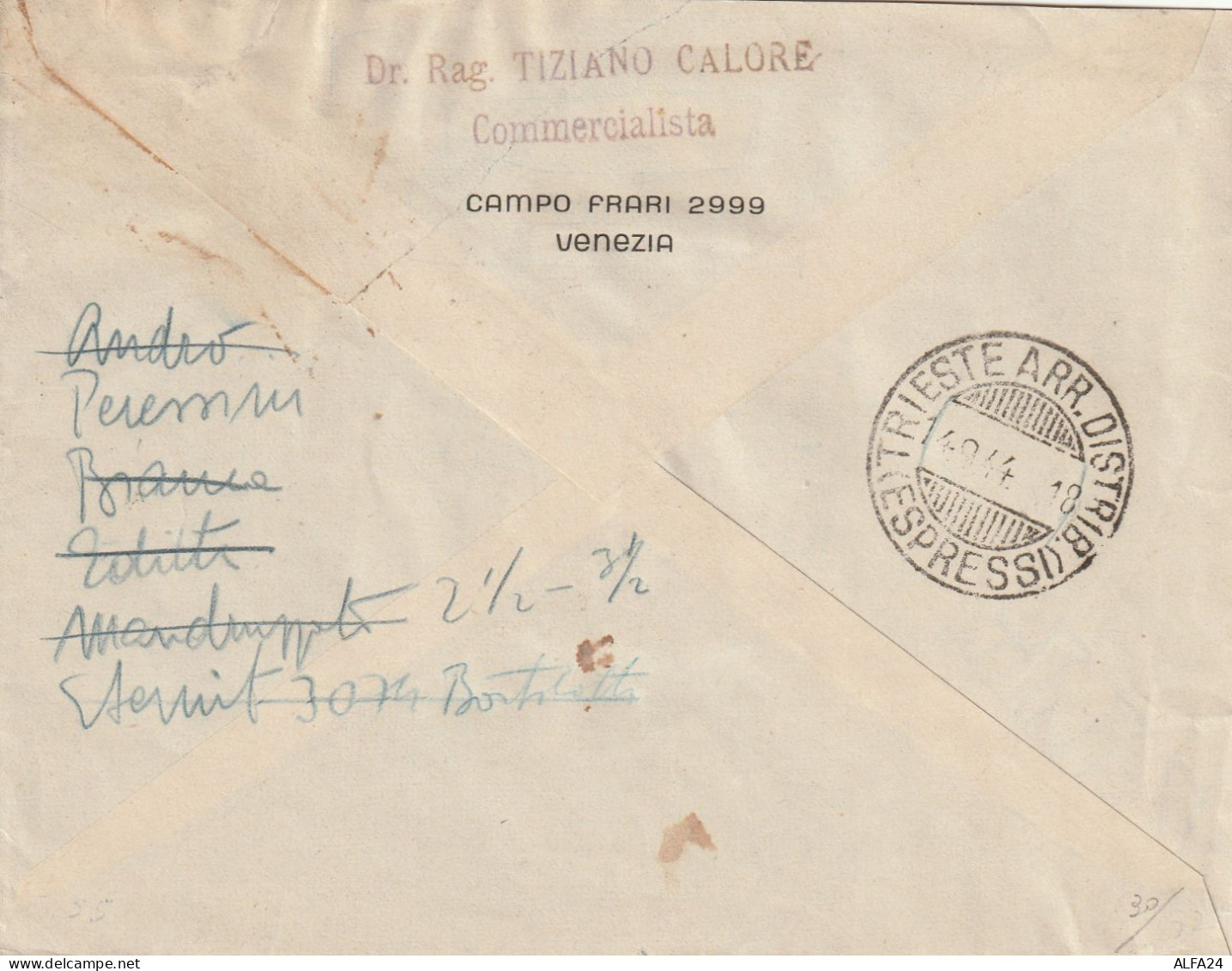 LETTERA 1944 RSI 2X50 SS+75 PA TIMBRO TRIESTE (YK807 - Poststempel