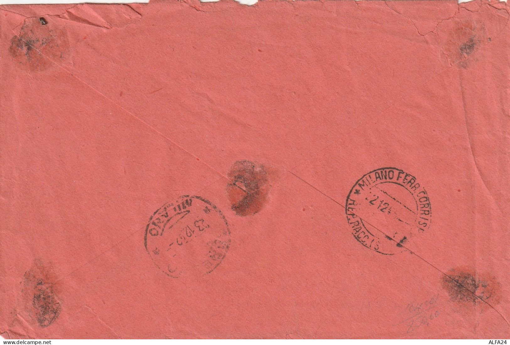ASSICURATA 1943 RSI L.2,55X2 +15 TIMBRO S.REMO IMPERIA MILANO (YK711 - Poststempel
