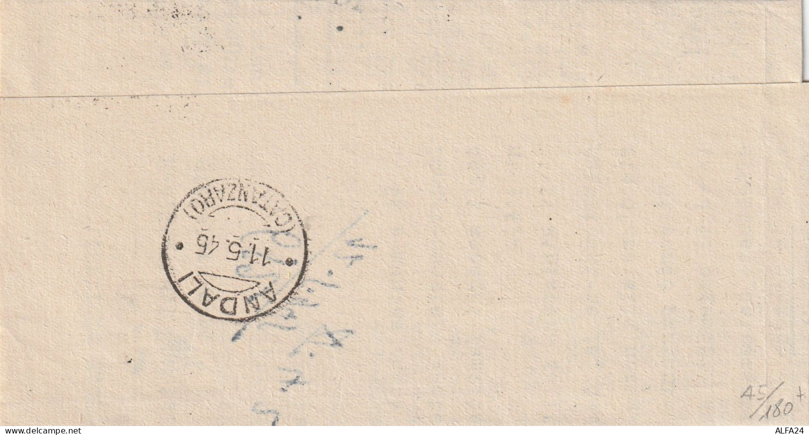 LETTERA 1945 LUOGOTENENZA 4X50 PA/PM TIMBRO CATANZARO ANDALI (YK654 - Marcophilia