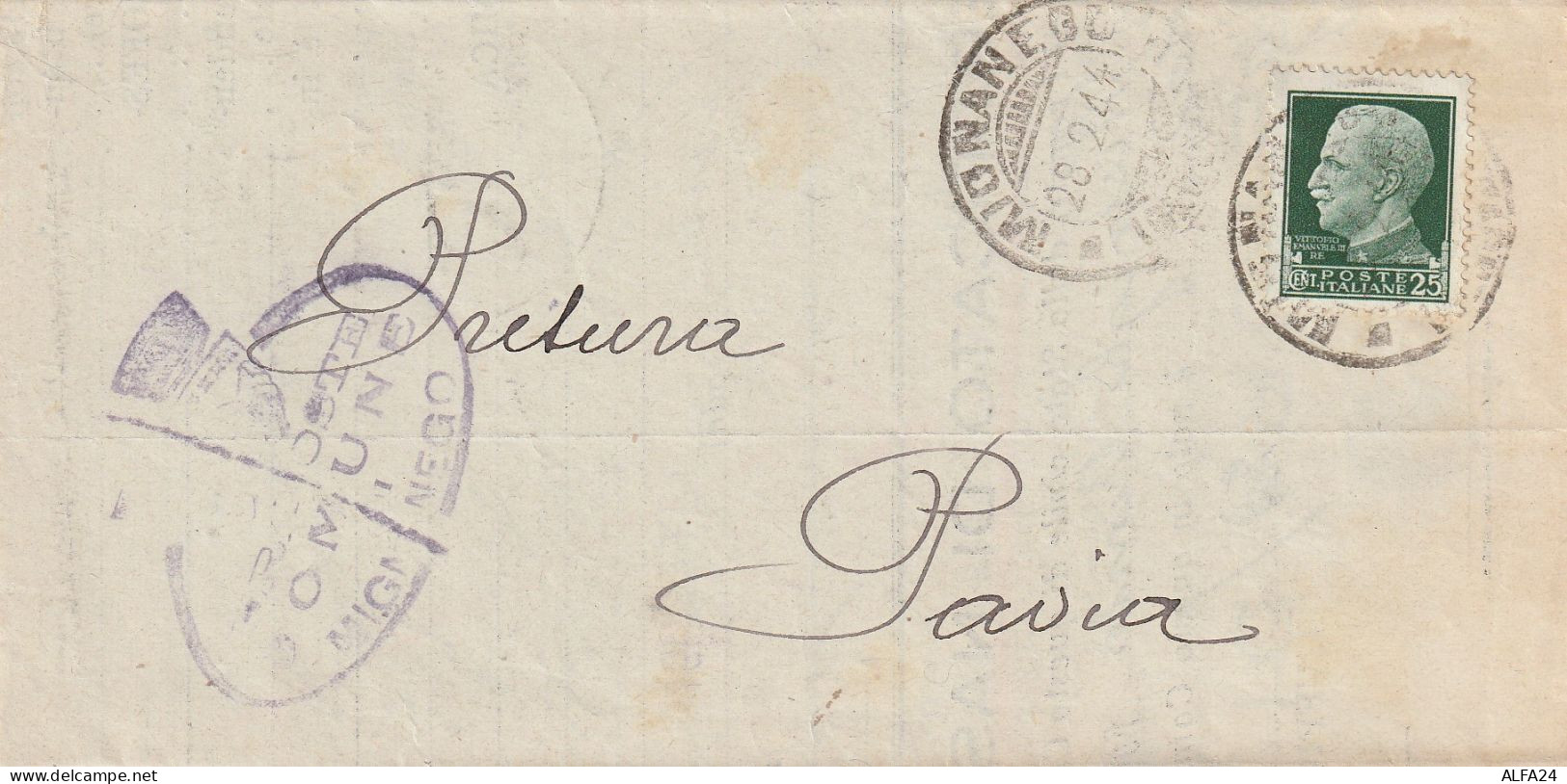 LETTERA 1944 RSI C.25 TIMBRO PAVIA MIGNANEGO (YK533 - Marcophilie