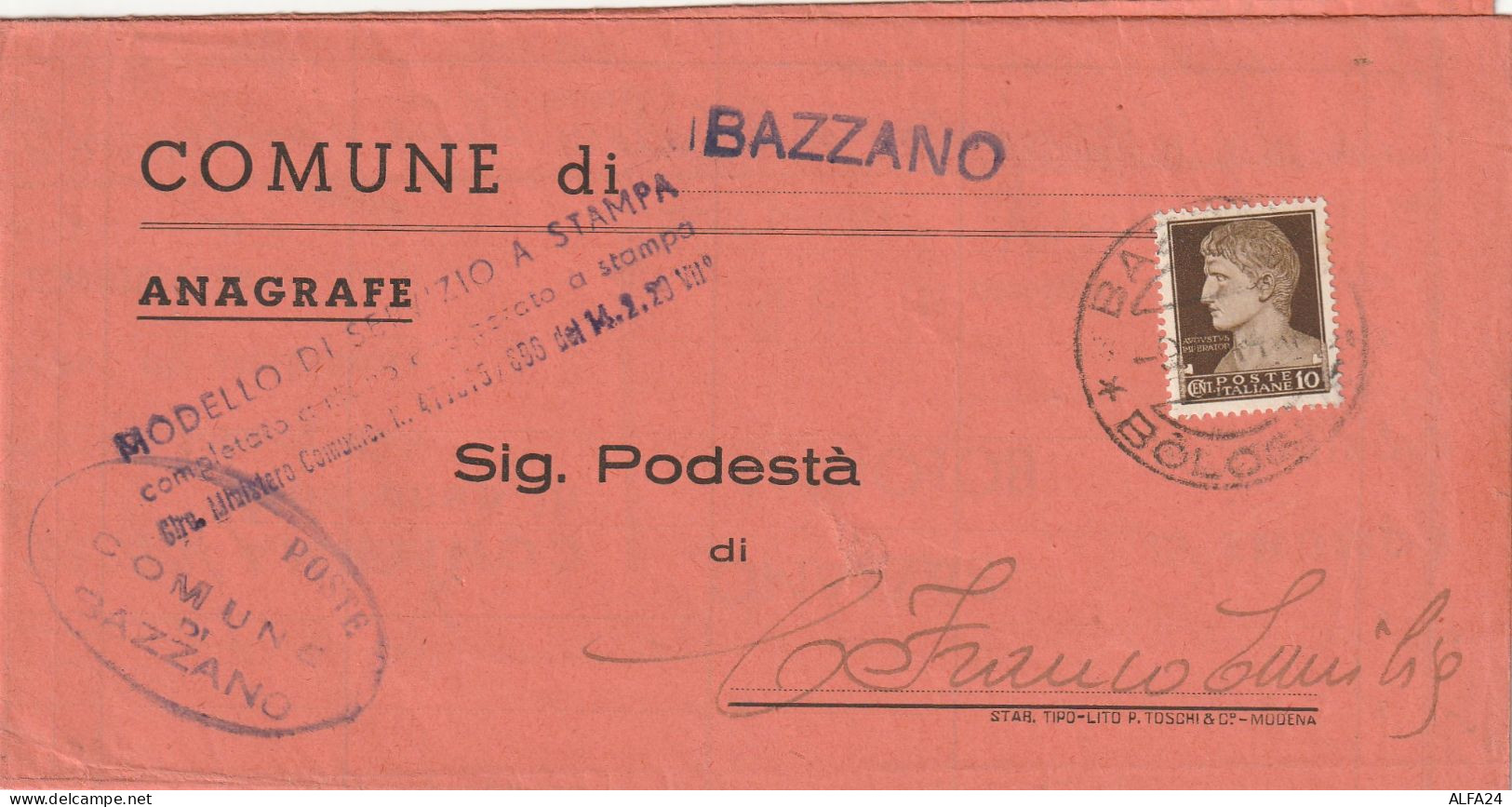 LETTERA DOPPIA SPEDIZIONE 1944 RSI C.25--C.10 TIMBRO CASTELFRANCO EMILIA MODENA BAZZANO BOLOGNA (YK523 - Marcophilie