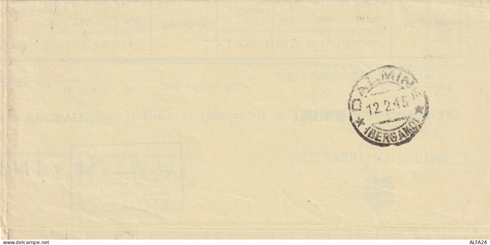 LETTERA 1945 RSI C.50 MON DIST TIMBRO DALMINE BERGAMO (YK509 - Marcophilie