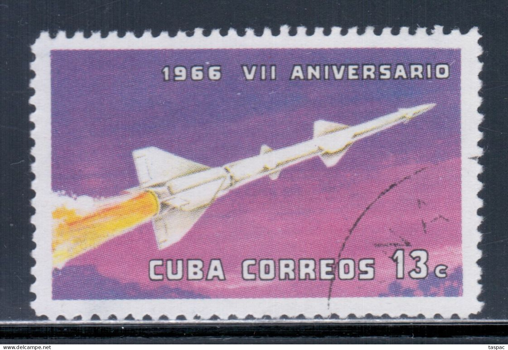 Cuba 1966 Mi# 1132 Used - Short Set - 7th Anniv. Of The Revolution / Rocket / Space - North  America