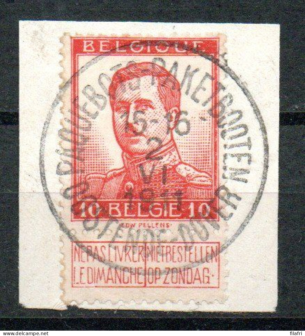 118 Op Fragment Gestempeld PAQUEBOTS - PAKETBOOTEN OOSTENDE - DOVER - 1912 Pellens