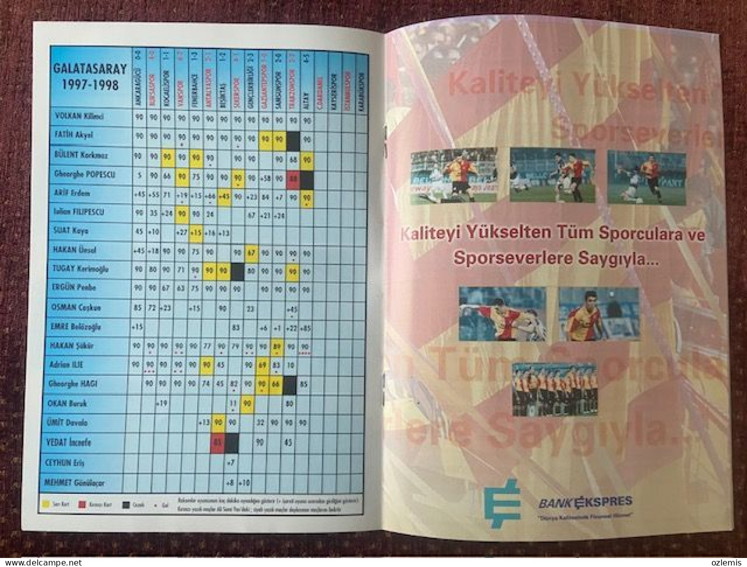 GALATASARAY - CANAKKALE DARDANEL  ,TURKEY LEAGUE   ,MATCH SCHEDULE 1997 - Boeken