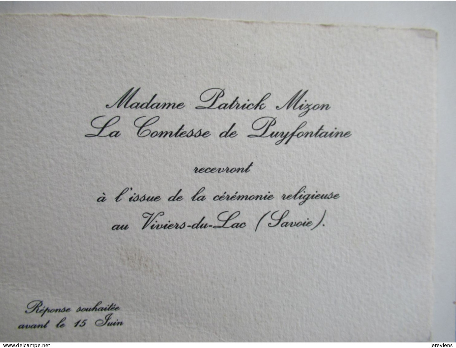 Patrick Mizon Et La Contesse De Puy Fontaine Recevront ;;;; - Wedding