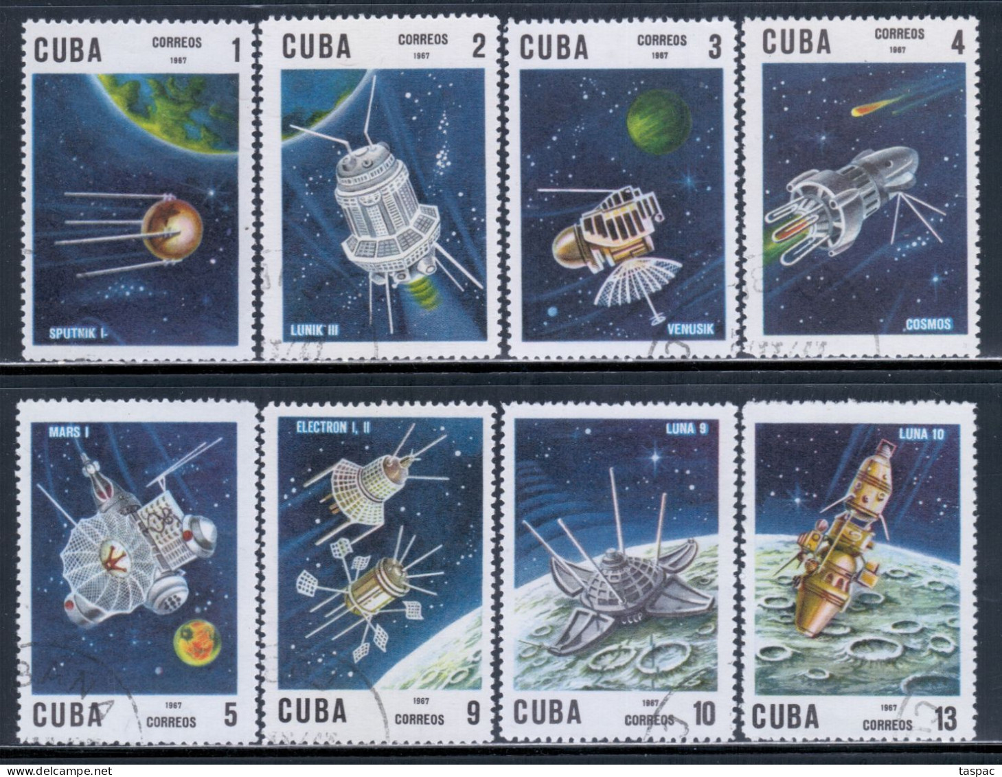 Cuba 1967 Mi# 1351-1358 Used - Soviet Space Program - America Del Nord