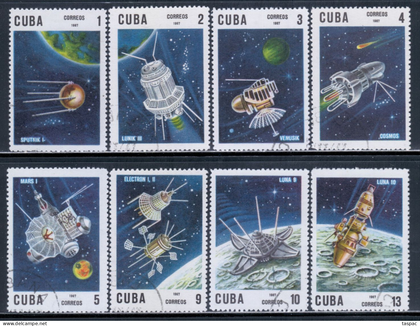 Cuba 1967 Mi# 1351-1358 Used - Soviet Space Program - North  America