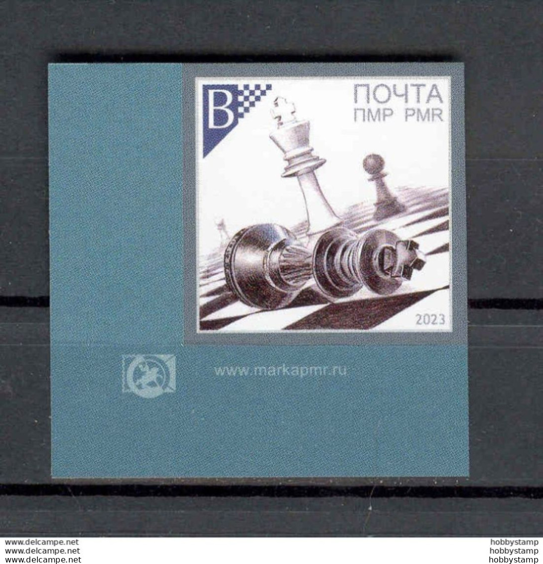 Label Transnistria 2023 Chess 1v**MNH Corner Imperforated - Etichette Di Fantasia