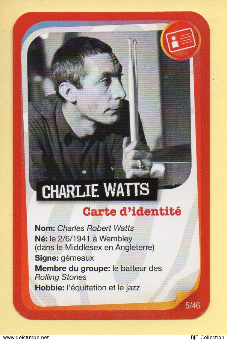 Carte Rolling Stones N° 5/46 / CHARLIE WATTS / Carrefour Market / Année 2012 - Altri & Non Classificati