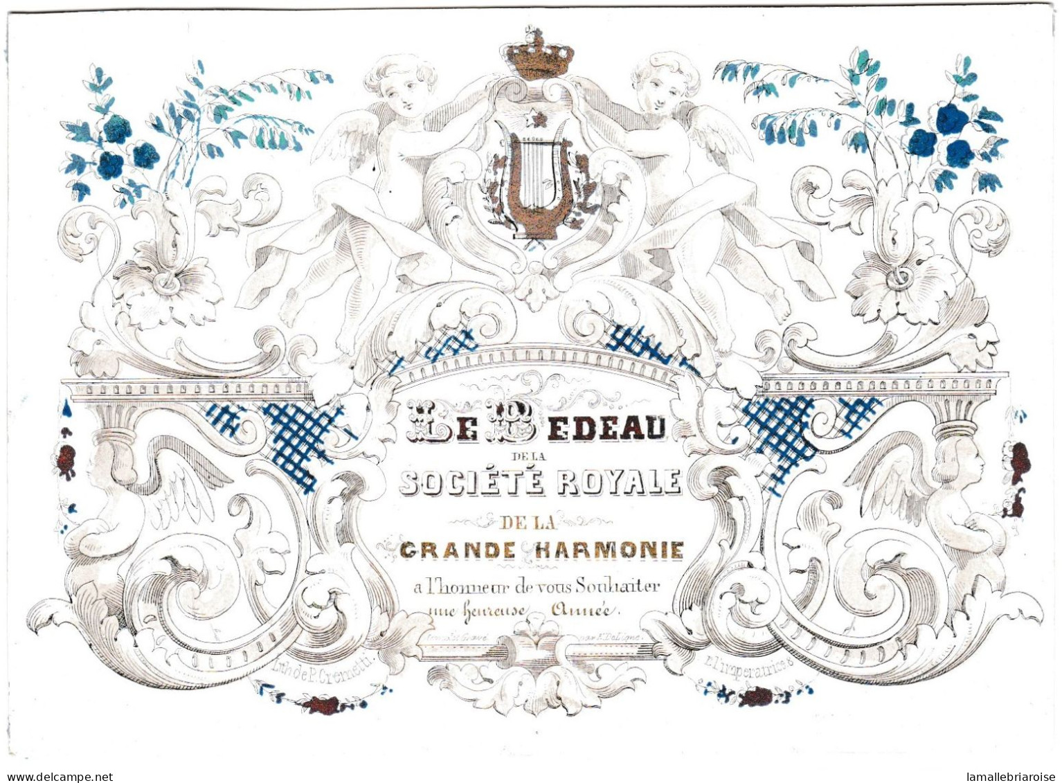 Belgique, "Carte Porcelaine" Porseleinkaart, Societe Royale De La Grande Harmonie, Lith Bruxelles, 132x94mm - Porcelaine