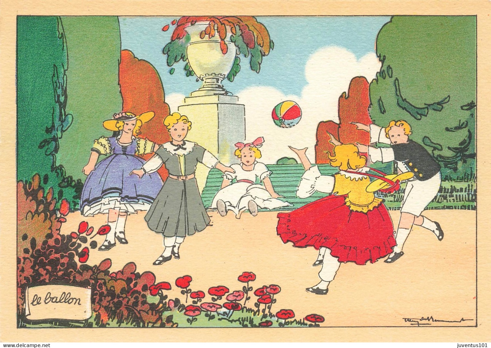 CPA Illustration Diverse-Le Ballon-Enfants Jouant Au Ballon     L2839 - Zeitgenössisch (ab 1950)