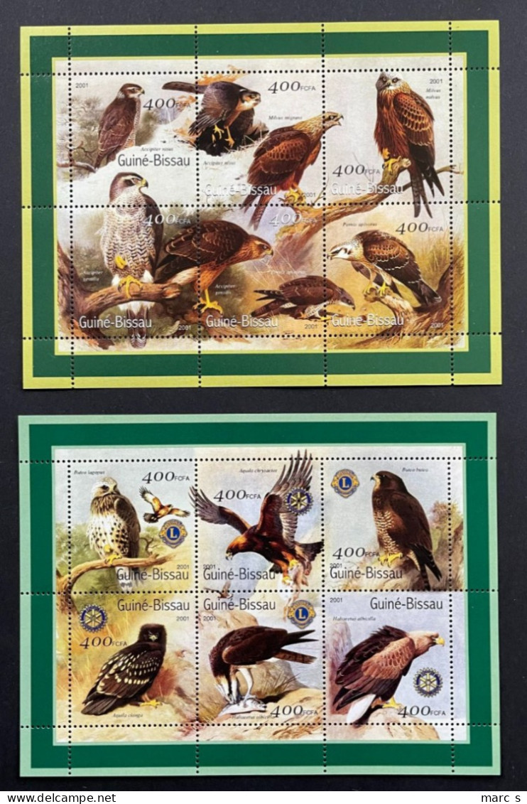 GUINEE BISSAU 2001 - NEUF**/MNH - OISEAUX BIRDS RAPACES RAPTORS AIGLES FAUCONS HAWKS EAGLES - Adler & Greifvögel