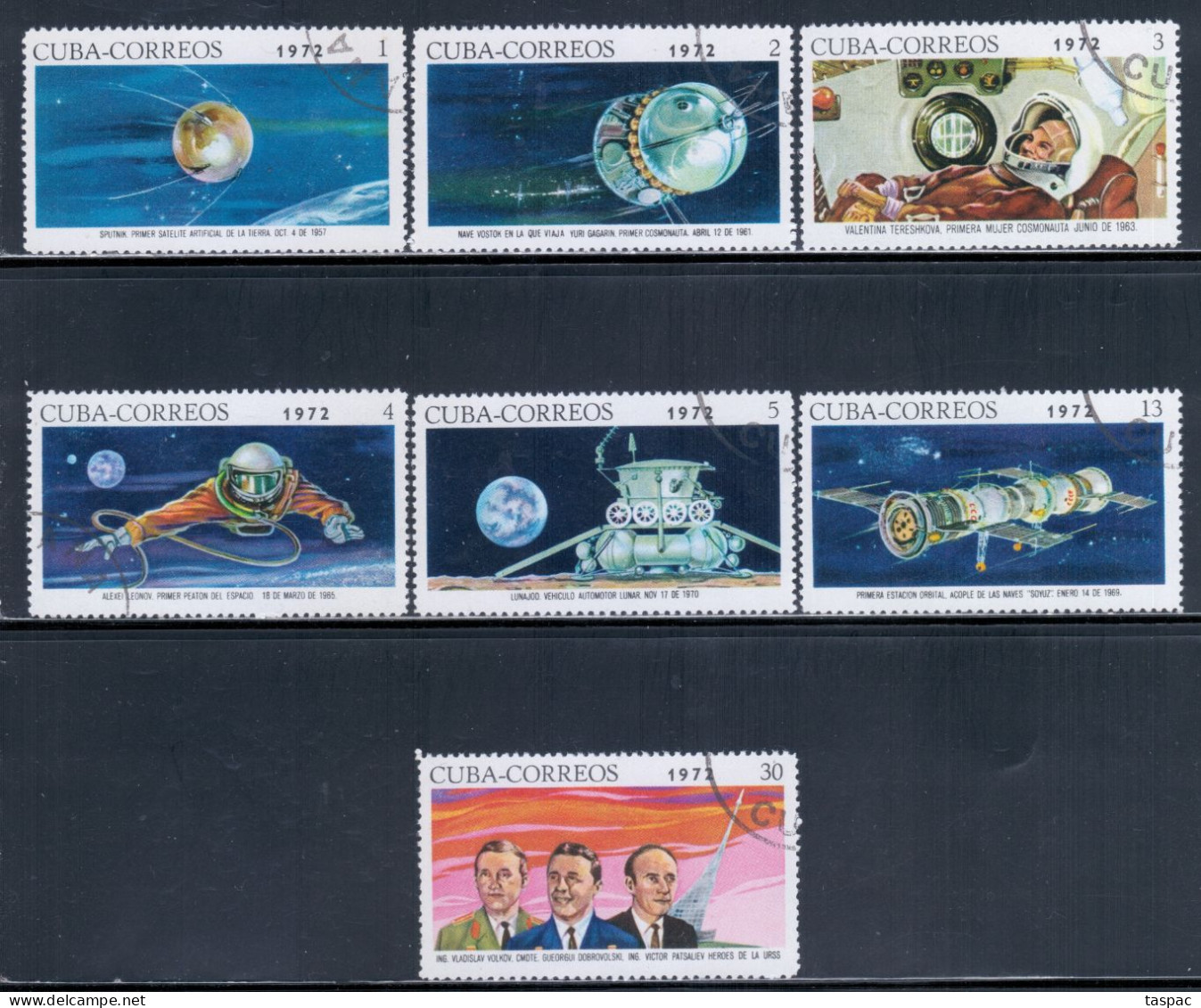 Cuba 1972 Mi# 1760-1766 Used - Soviet Space Program - North  America