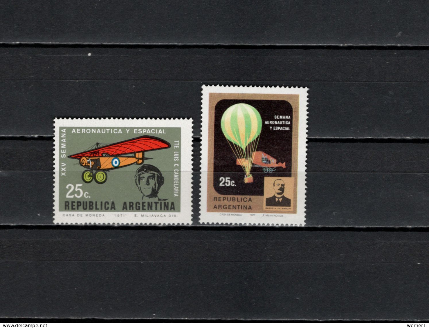 Argentina 1971/1972 Space, Aviation 2 Stamps MNH - América Del Sur