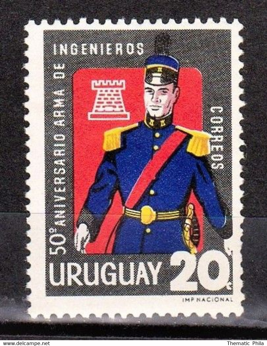 1966 URUGUAY MNH - Yvert 741 - Military Engineers Génie Militaire Tower Uniform Soldier - Uruguay