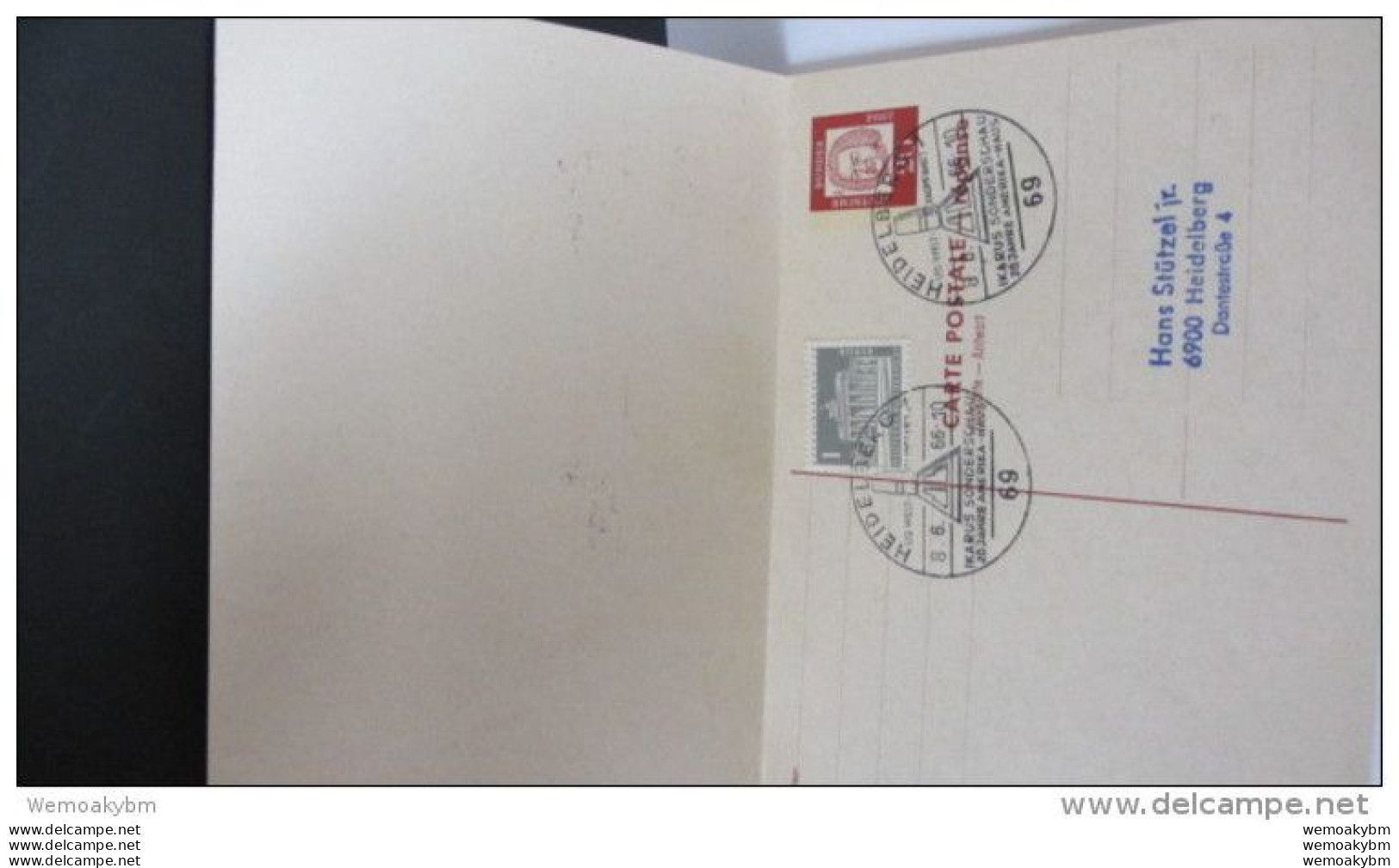 BRD: Gs-Doppel-karte Mit 20 Pf Bach Mit Zusatz 1 Pf Berlin (Verbundenheit Zu Berlin), SoSt. Heidelberg 7/8.6.66 Knr:P 71 - Postales - Usados