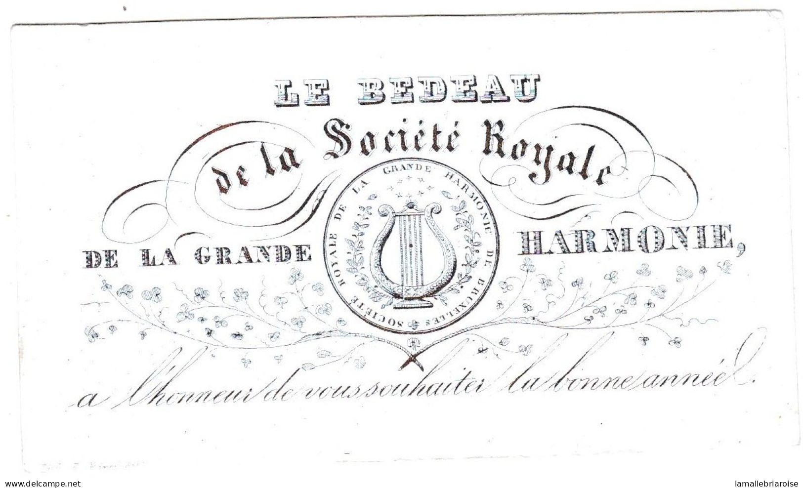 Belgique, "Carte Porcelaine" Porseleinkaart, Societe Royale De La Grande Harmonie, Lith Bruxelles, 100x67mm - Porcelaine