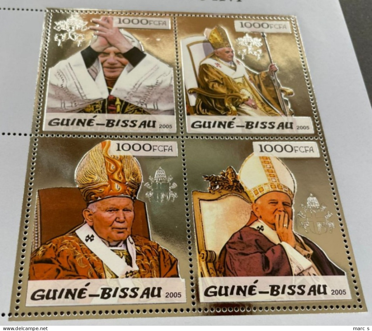 GUINEE BISSAU 2005 - NEUF**/MNH - LUXE - Série Complète GOLD OR + SILBER ARGENT - RARE - PAPE JEAN PAUL BENOIT - Guinea-Bissau