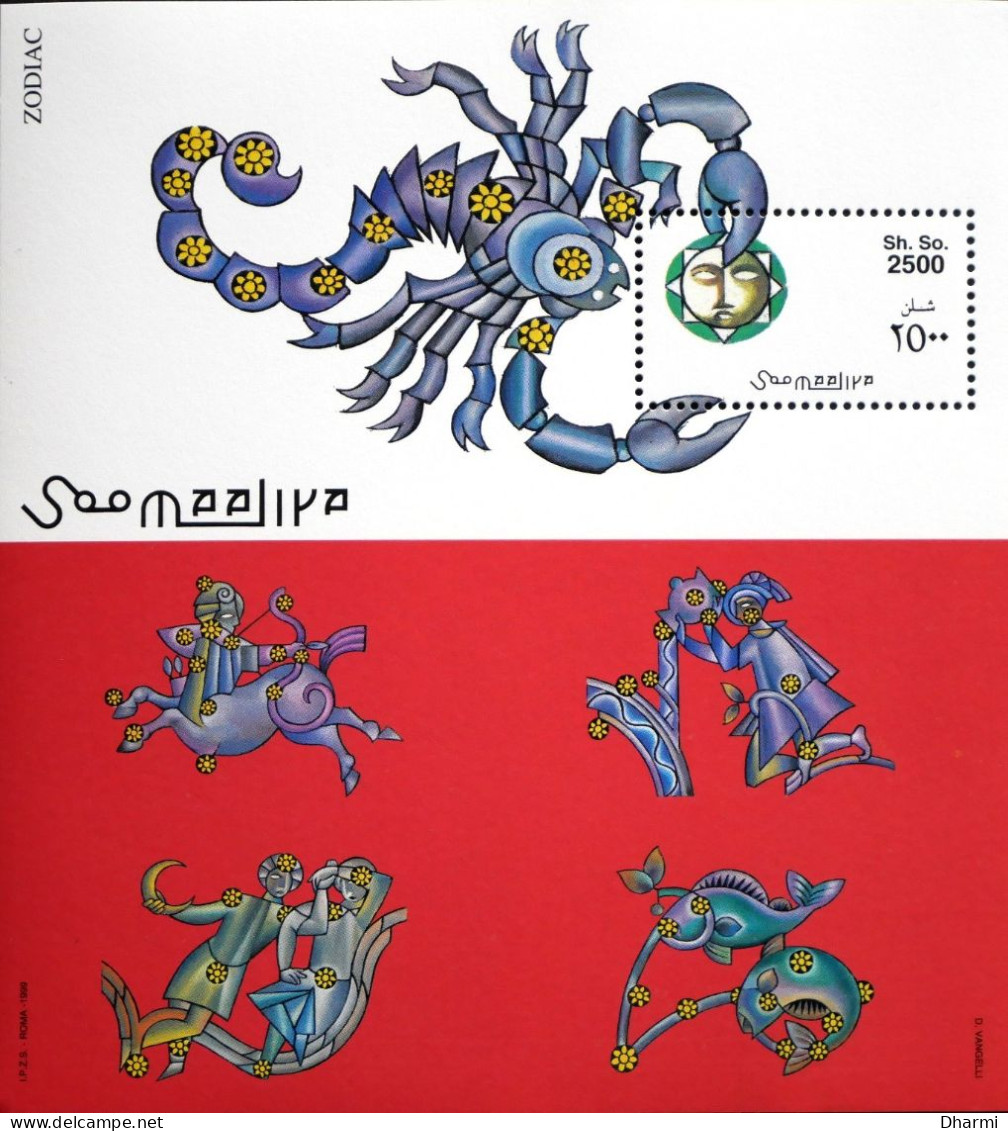 SOMALIE 1999 - ZODIAQUE - SCORPION  - BF 61 NEUF** MNH - COT 12 € - Somalia (1960-...)