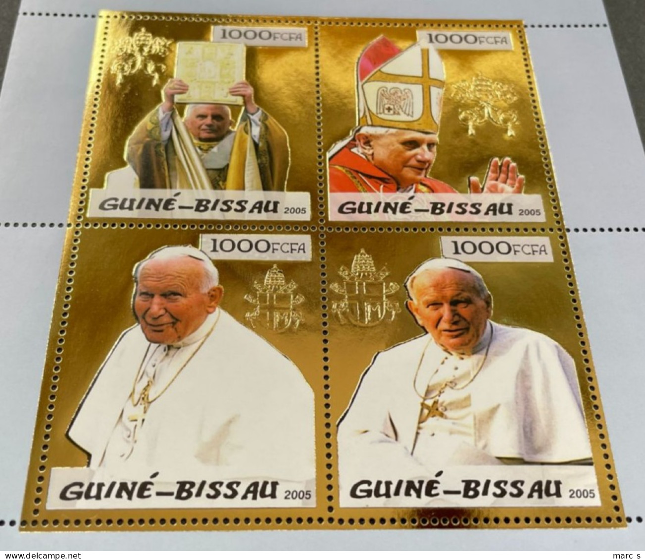 GUINEE BISSAU 2005 - NEUF**/MNH - LUXE - Série Complète GOLD OR + SILBER ARGENT - RARE - PAPE JEAN PAUL BENOIT - Guinea-Bissau