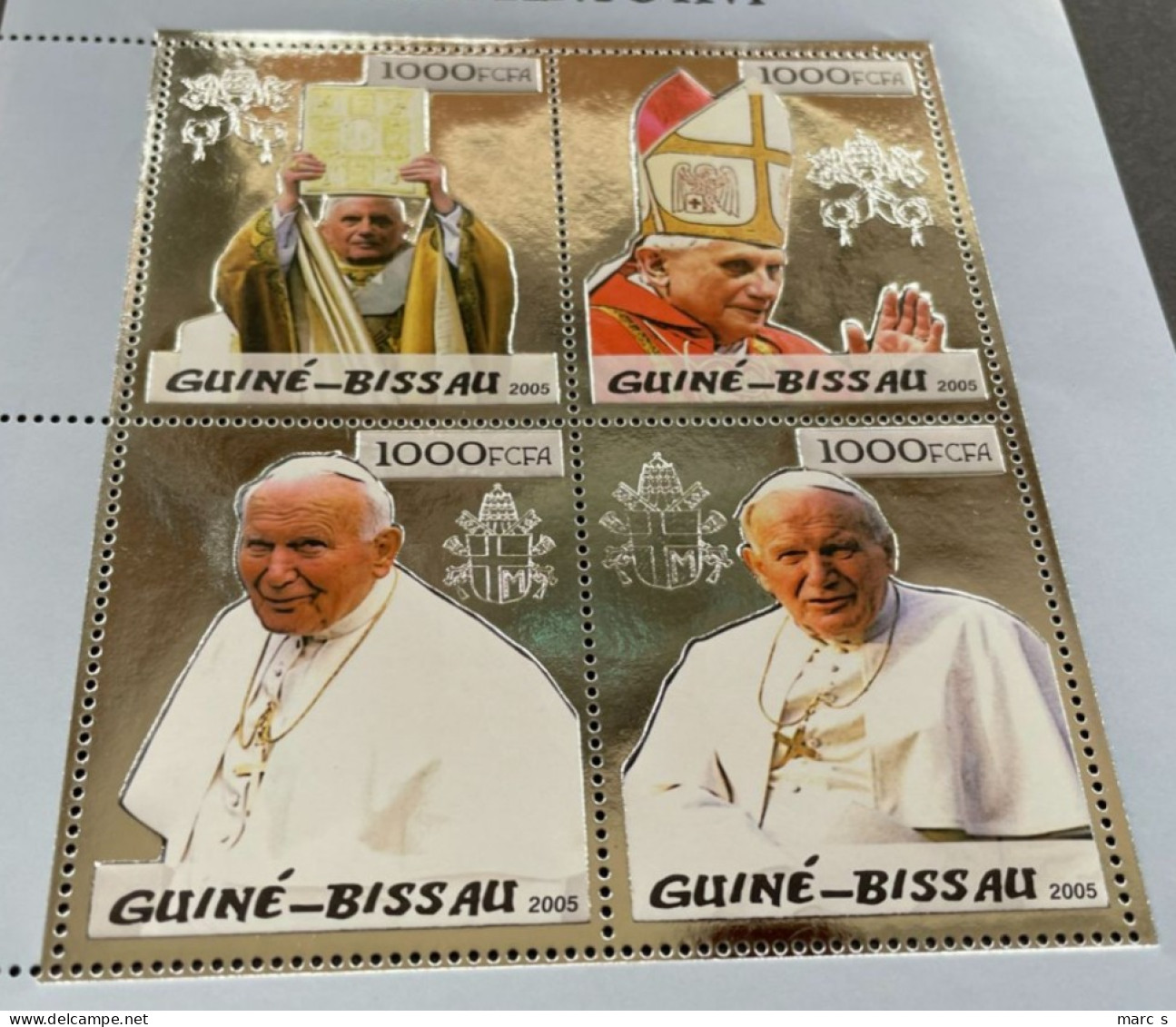 GUINEE BISSAU 2005 - NEUF**/MNH - LUXE - Série Complète GOLD OR + SILBER ARGENT - RARE - PAPE JEAN PAUL BENOIT - Guinea-Bissau