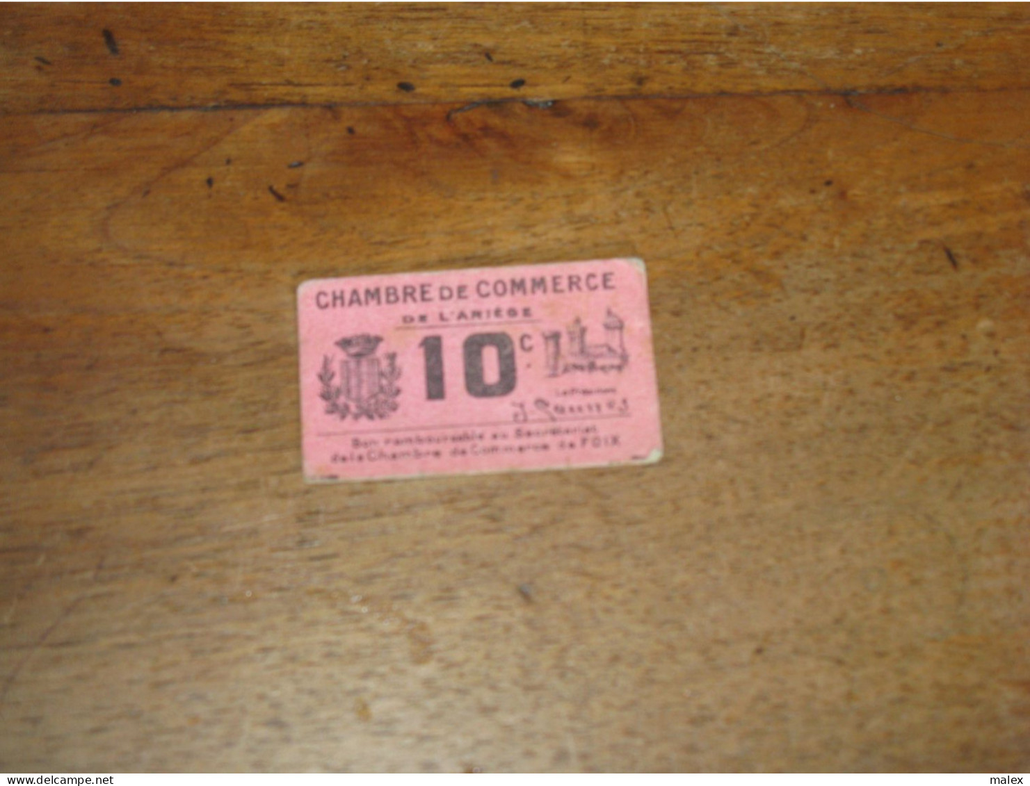 BON De 10 Centimes Chambre De Commerce De FOIX    6 Cmx 3,5 Cm  1920 - Cámara De Comercio