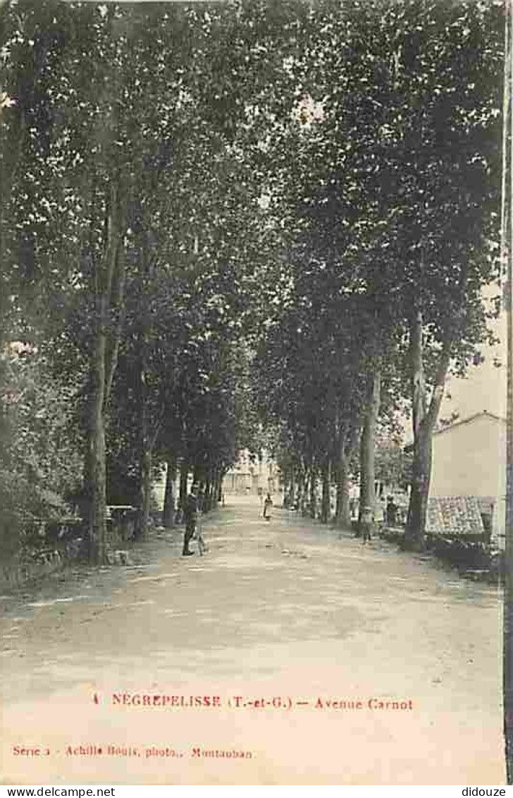 82 - Nègrepelisse - Avenue Carnot - Animée - Correspondance - Oblitération Ronde De 1923 - CPA - Voir Scans Recto-Verso - Negrepelisse