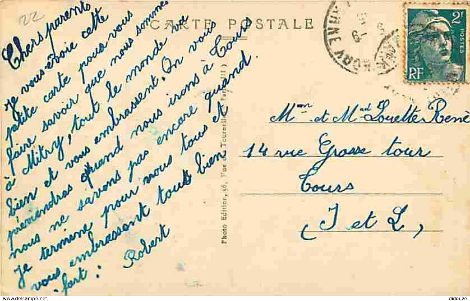 77 - Mitry Mory - Rue De Paris - Animée - Correspondance - Oblitération Ronde De 1945 - Voir Timbre Marianne De Gandon - - Mitry Mory