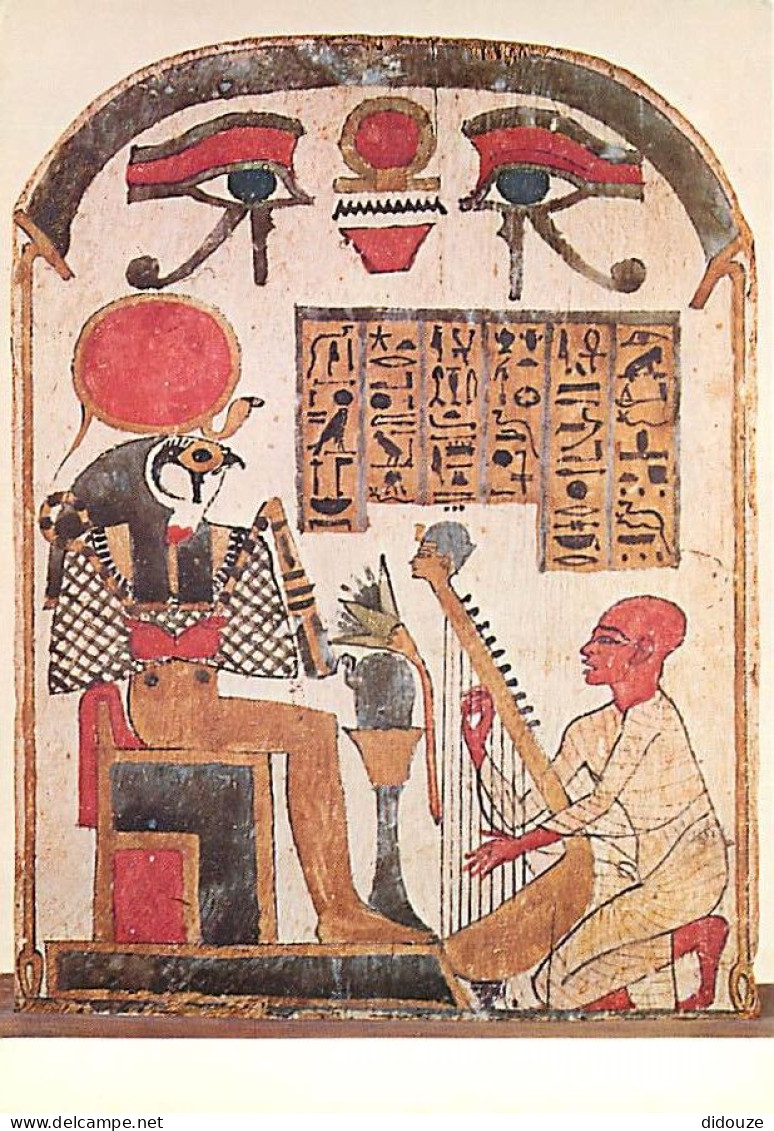 Art - Antiquité - Egypte - Musée Du Louvre - Le Musicien Djed Khonsou Loufankh Célébrant Sur La Harpe Le Dieu Soleil Ra  - Antiquité