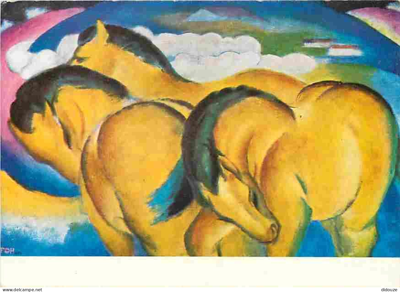 Art - Peinture - Franz Marc - Chevaux Jaunes - CPM - Voir Scans Recto-Verso - Pintura & Cuadros