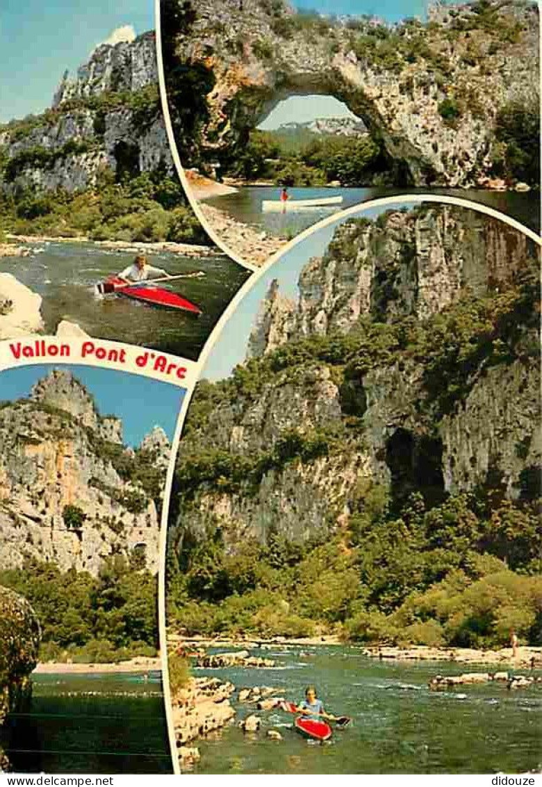 07 - Ardèche - Gorges De L'Ardèche - Le Pont D'Arc - Multivues - Canoë Kayak - CPM - Voir Scans Recto-Verso - Vallon Pont D'Arc