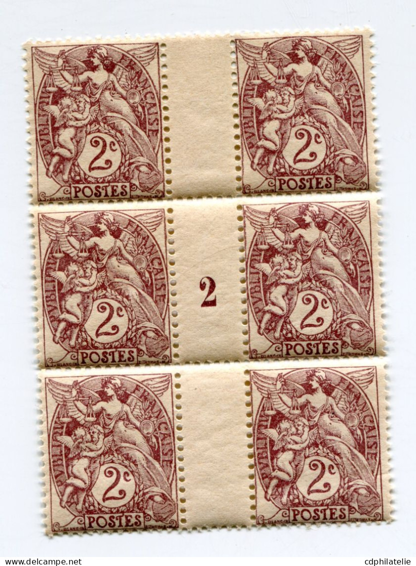 FRANCE N°108  ** TYPE BLANC IA EN BLOC DE 6 AVEC MILLESIME 2 ( 1922 ) - Millesimes