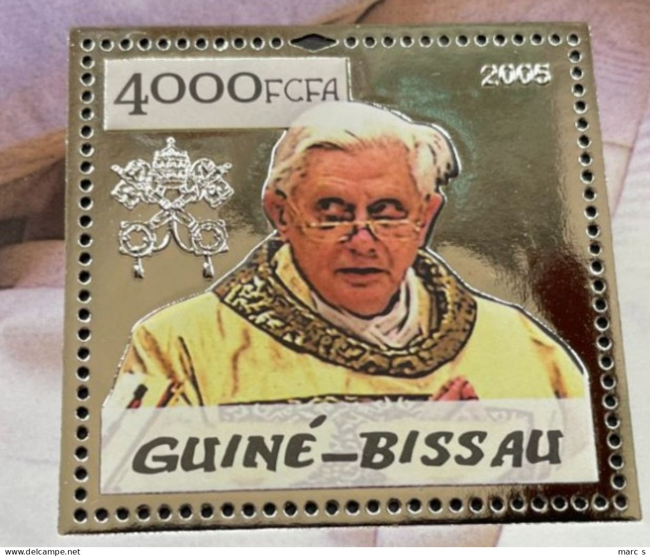 GUINEE BISSAU 2005 - NEUF**/MNH - LUXE - SHEET BLOC BF - GOLD OR + SILBER ARGENT - RARE - PAPE JEAN PAUL II - Guinée-Bissau