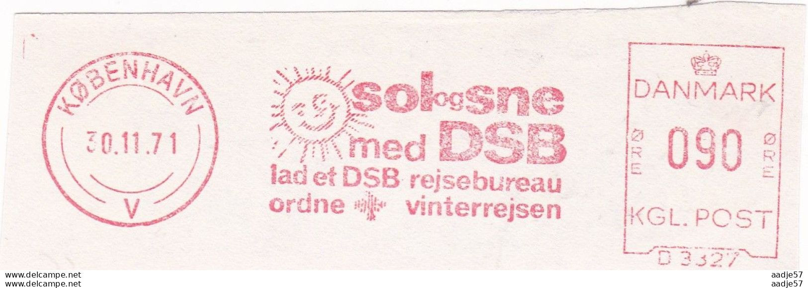 Denmark Meter Cut Flaggenstempel DSB 1971 - Trains