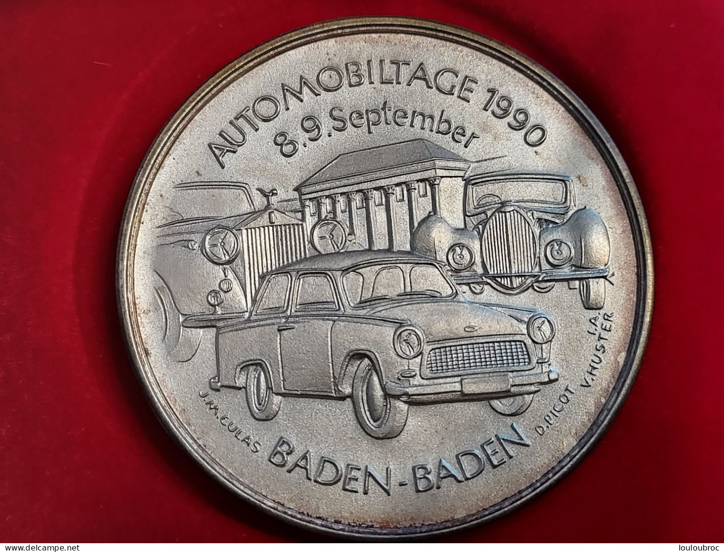 MEDAILLE ARGENT 024 BADEN BADEN AUTOMOBILTAGE 1990   DIAMETRE  43mm ET POID 51 Grammes - Altri & Non Classificati