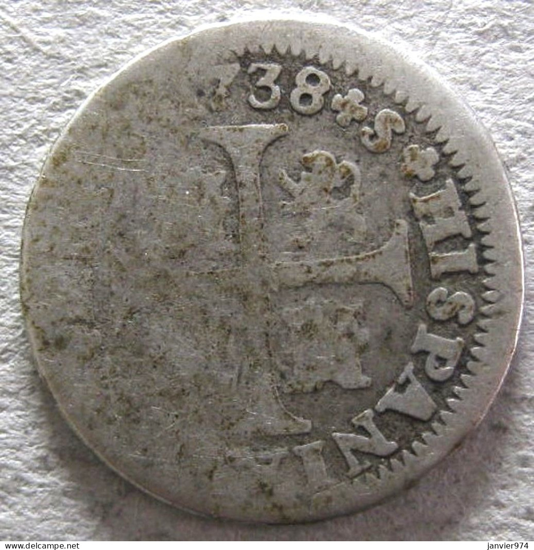 Espagne  1/2 Réal 1738 PJ, Philippe V, En Argent , KM# 350 - Erstausgaben