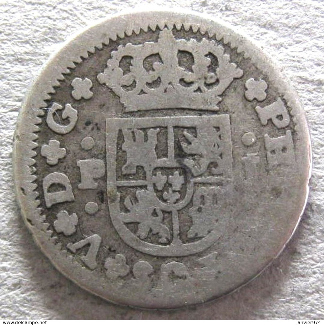 Espagne  1/2 Réal 1738 PJ, Philippe V, En Argent , KM# 350 - Primi Conii