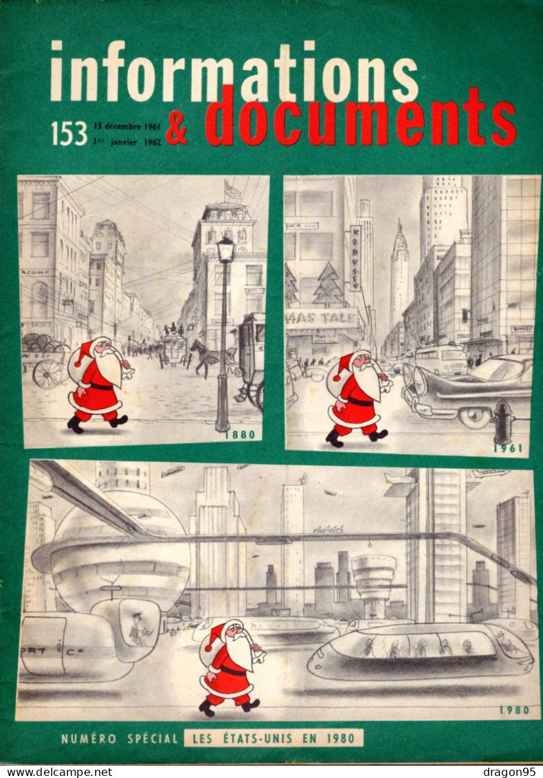 Revue Diplomatique Informations & Documents N° 153 - Décembre1961/Janvier 1962 - Les États-Unis En 1980 - Storia