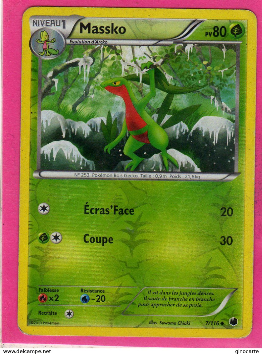 Carte Pokemon Francaise 2013 Noir Et Blanc Glaciation Plasma 7/116 Massko 80pv Reverse Occasion - Schwarze Und Weiße